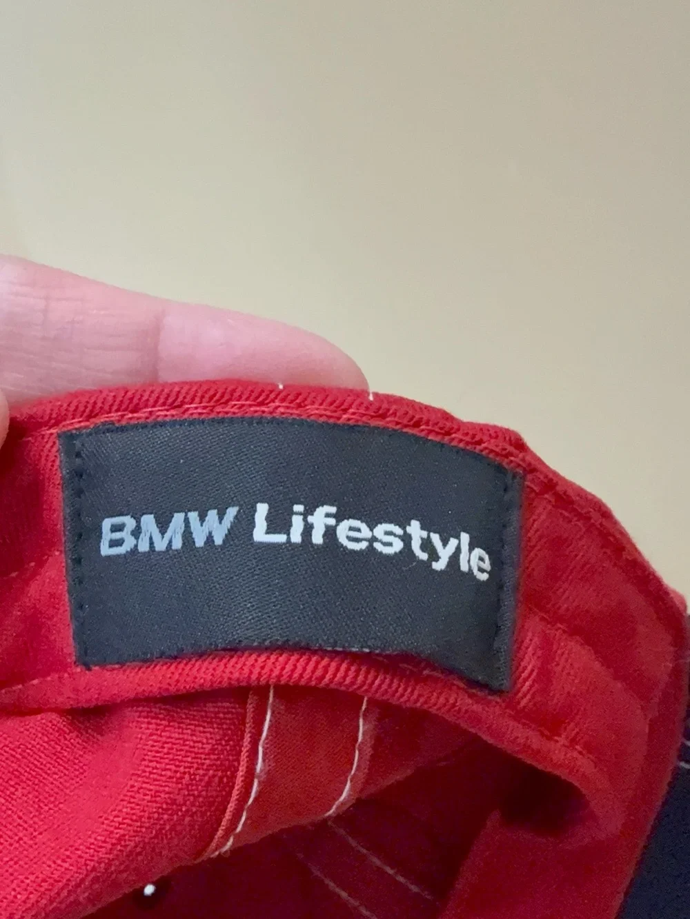 BMW Red Kids Hat with Navy Trim